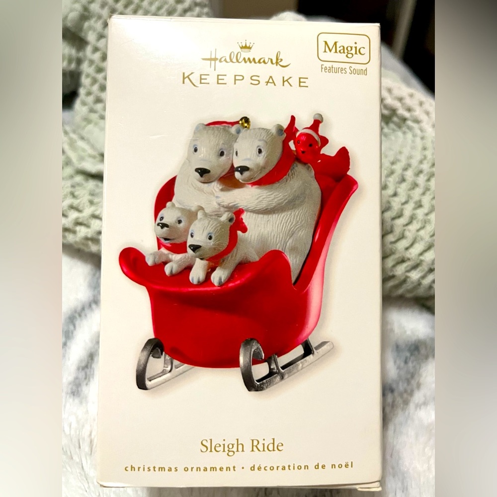 MAGIC Hallmark Keepsake Ornament “Sleigh Ride,” with actual song recording NIB